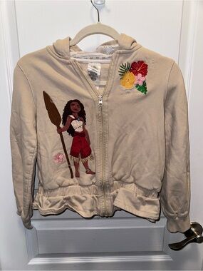 Disney Moana Beige Zip-Up Hoodie - kids